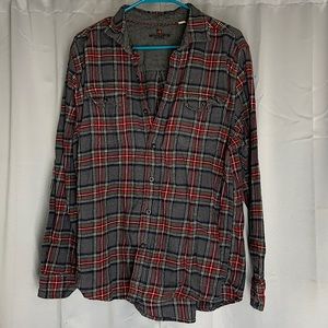 Grey Flannel With Red Stripes. Size XL